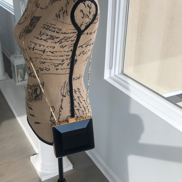 🔥RARE Ferragamo Minaudiere oxford  Lucite square - Picture 4 of 12